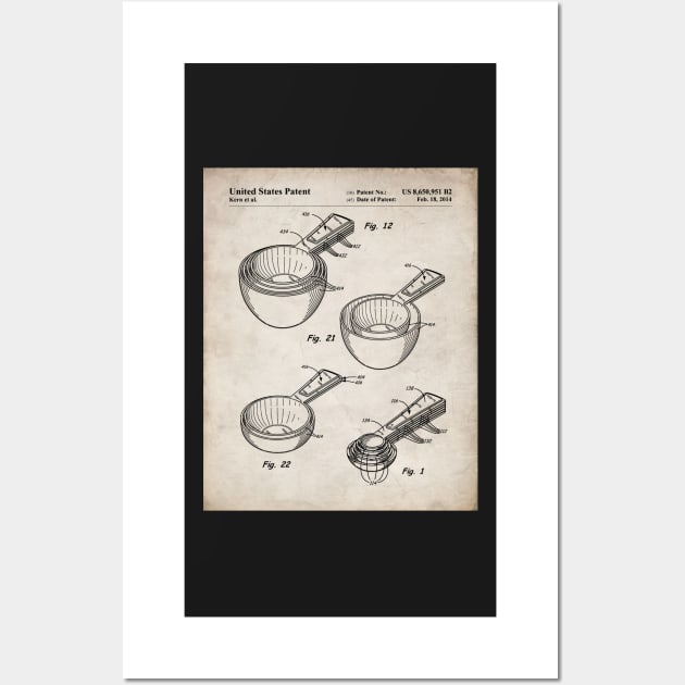 Measuring Spoons Patent - Baker Chef Kitchen Cafe Decor Art - Antique Wall Art by patentpress